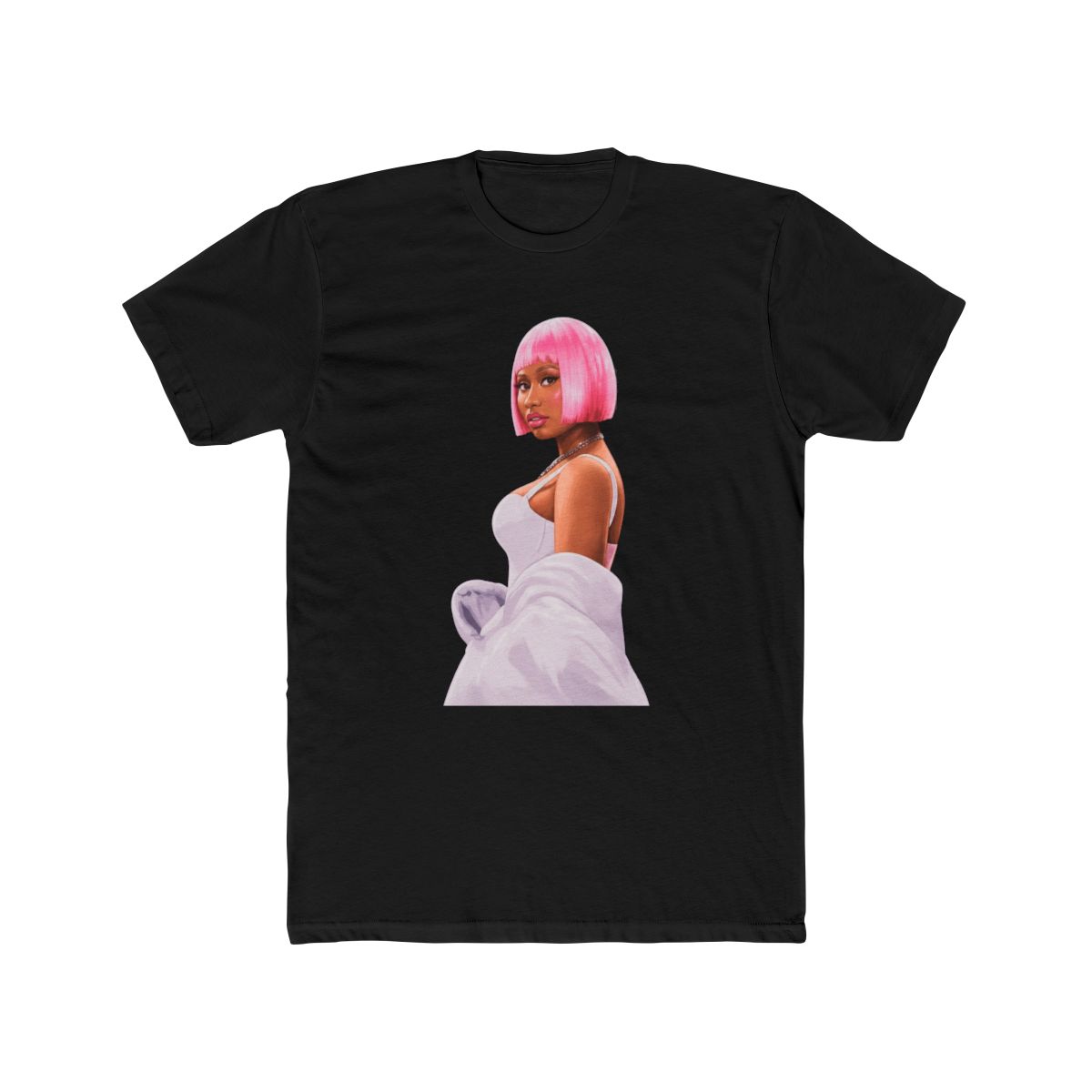 Nicki Minaj Pink Portrait Graphic T Shirt - White - Large - alternate angle 3, merchandise