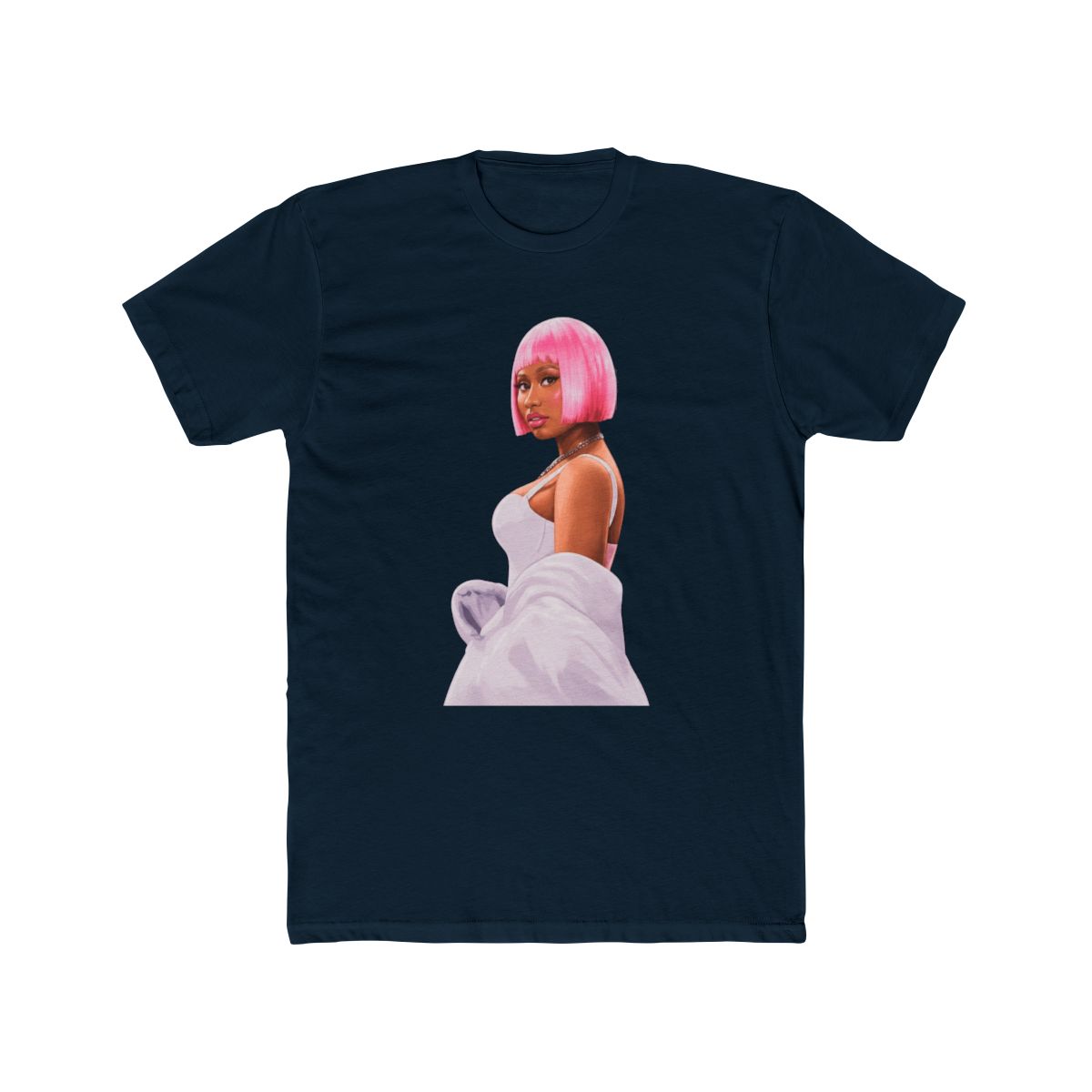 Nicki Minaj Pink Portrait Graphic T Shirt - White - Large